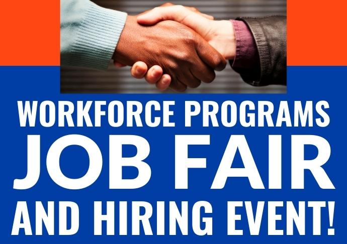 Job Fair Flyer, two hands shaking.