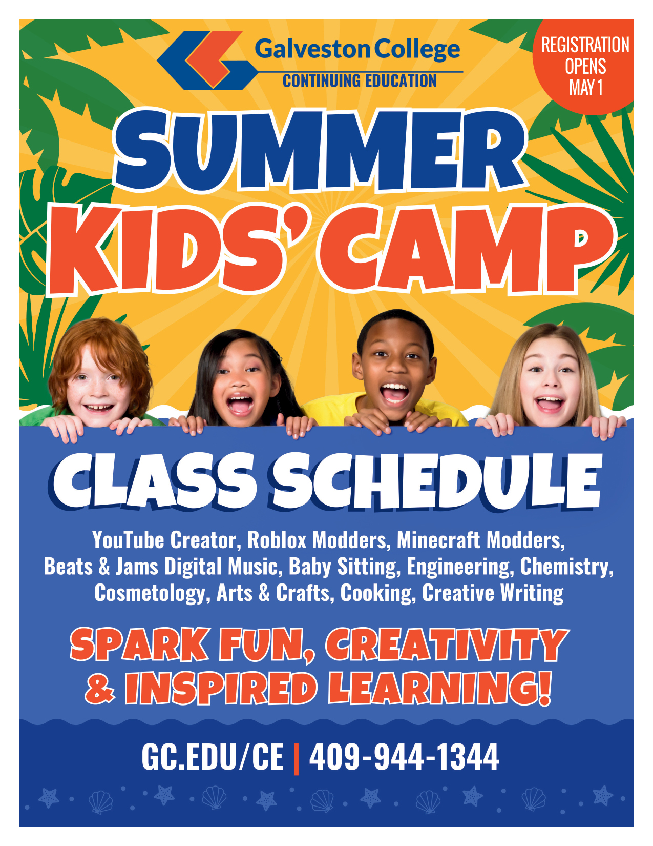 2024 Galveston College CE Summer Kids Camp Schedule