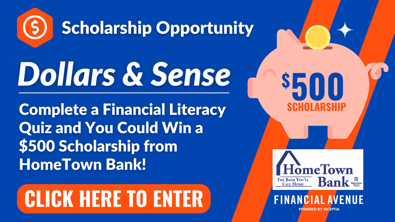 click on graphic to get to the Home town bank scholarship link 