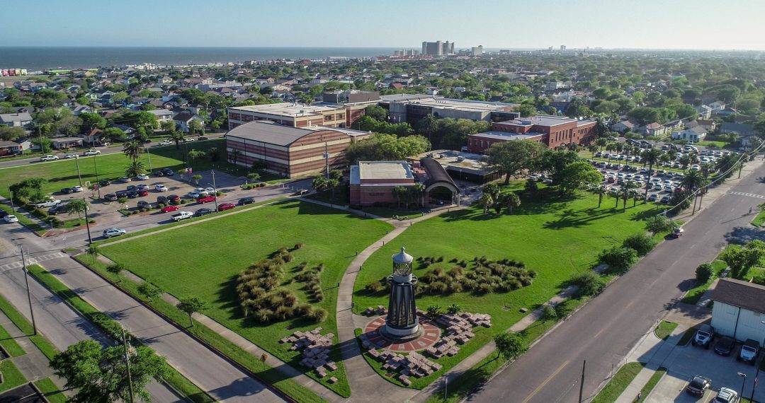 Drone view of Galveston College Main Campus 