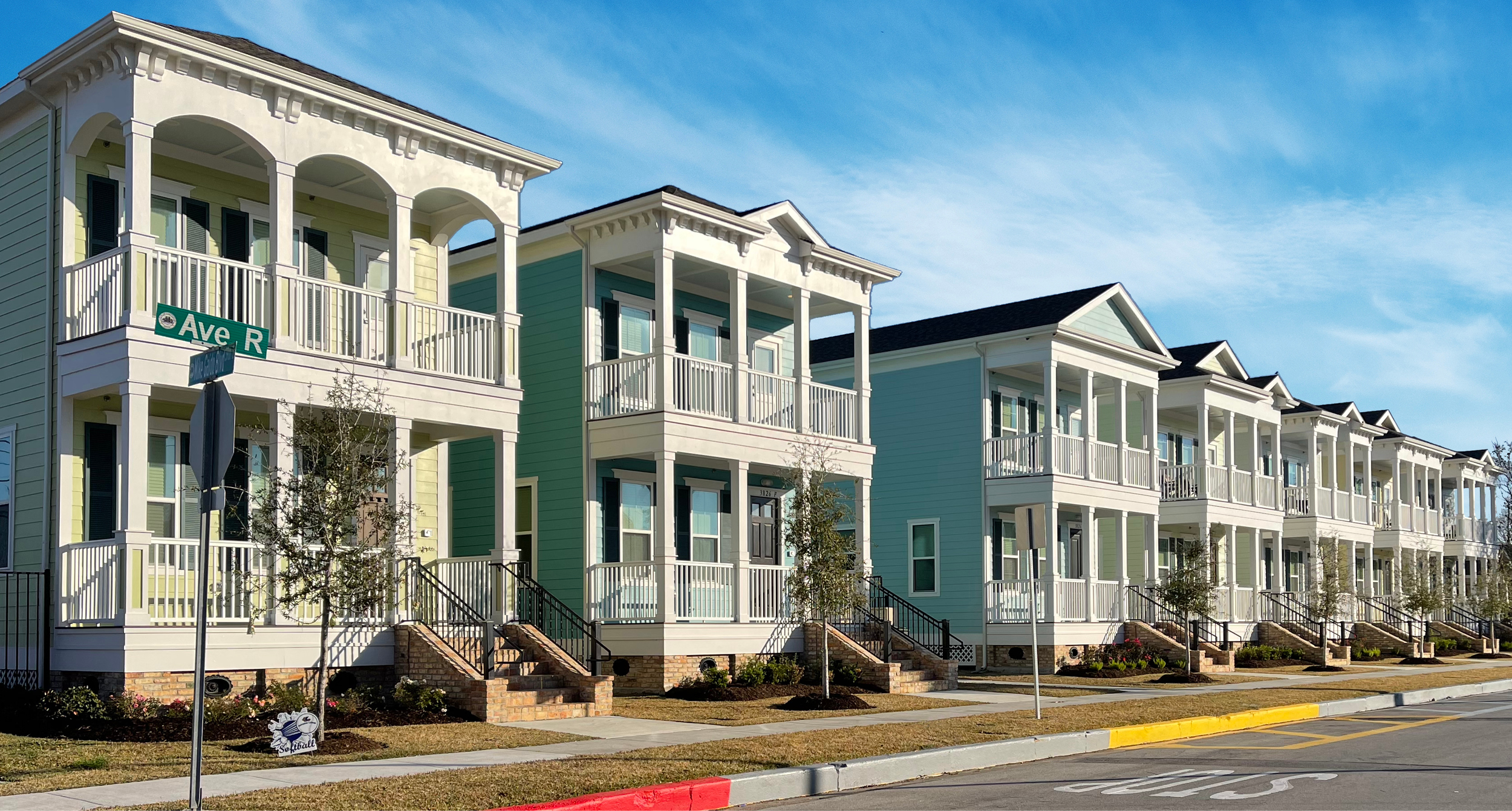 GC Seibel Residences, seven victorian style two-story houses in a row