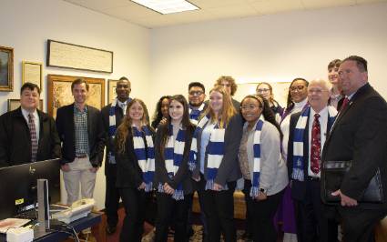 Galveston College students and administrators met with Texas Sen. Mayes Middleton and Texas Rep. Terri Leo-Wilson during Community College Day at the Capitol on Jan. 26, 2023.